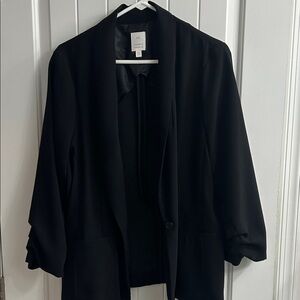 LC Lauren Conrad Black Draped Open-Front Blazer